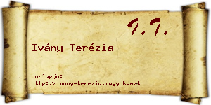 Ivány Terézia névjegykártya